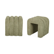 Set 2 pouf contemporanei in tessuto, verde