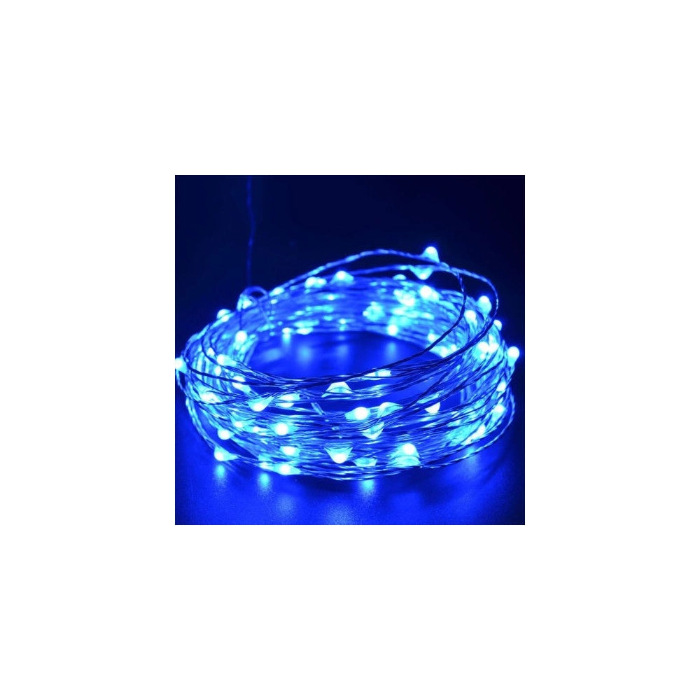 Trade Shop - Striscia 3 Metri Strip Led Bobina Flessibile A Batterie Filo Di Rame Luce - -blu      -