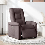 Poltrona | Sedia Relax Elettrica Reclinabile Marrone Scuro in Tessuto