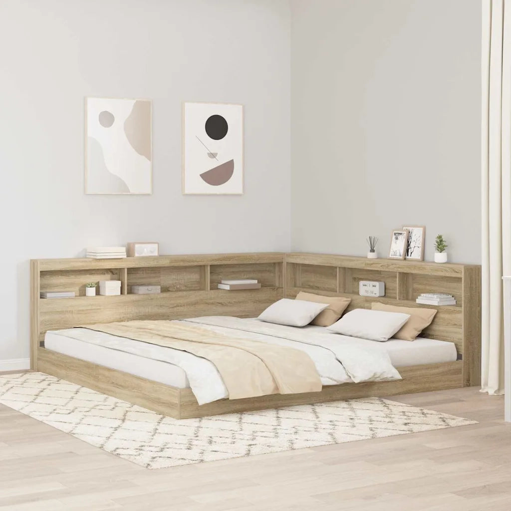Letto Libreria rovere sonoma 180 x 200 cm Legno multistrato 3335745