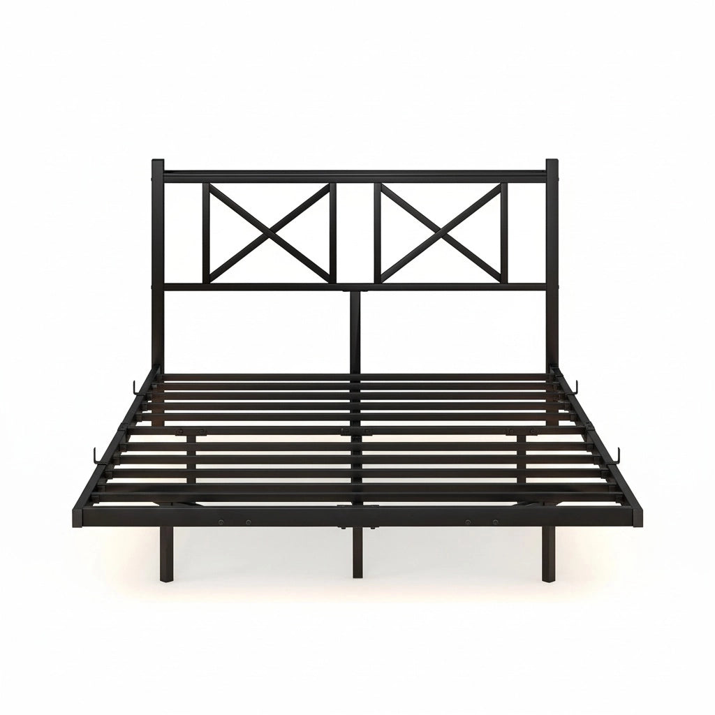Letto doppio 120x200cm - Xylo - LED USB sospeso facile montaggio