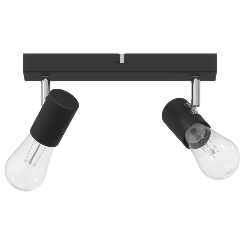 Faretto da soffitto 2 Vie Regolabili Nero E27