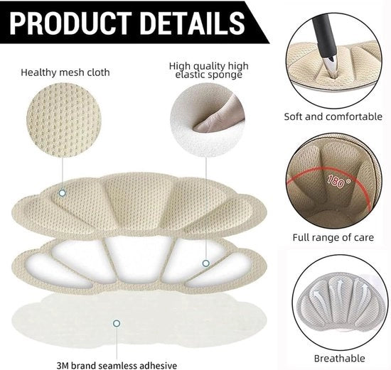Incollabili Plus - Puntali anti-scivolamento (12 pezzi) con adesivi a rete | Accessori antiscivolo | Sneaker alte tacchi per uomo e donna | Per scarpe da indossare singole