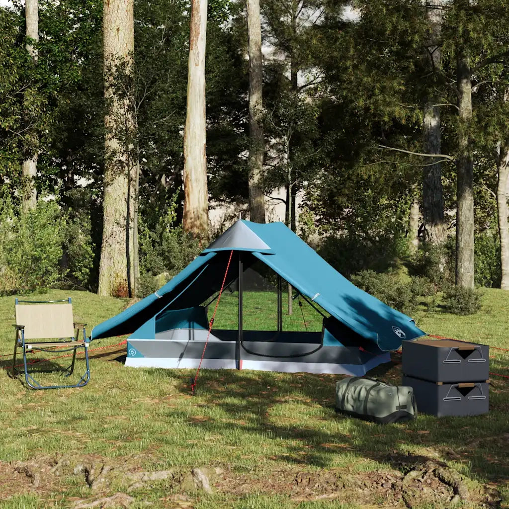 Tenda da Campeggio per 2 Persone Blu Impermeabile