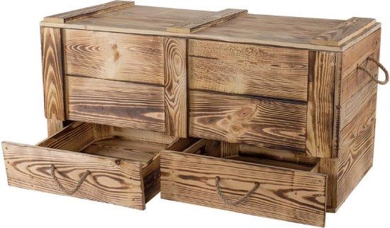 Cassa di Stoccaggio – Cassa di Stoccaggio Interna – Banca da Soggiorno con Sistema di Stoccaggio – Cassa in Legno con Coperchio – Cassa di Giochi per Bambini – Per Camera da Letto & Salotto – Con Scomparti – Marrone