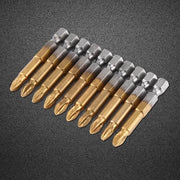 Kit di attrezzi per la rimozione delle viti a 10 pezzi con antiscivolo magnetico - 50 mm PH2 - 1/4 pollici a 6 lobi a testa a croce.