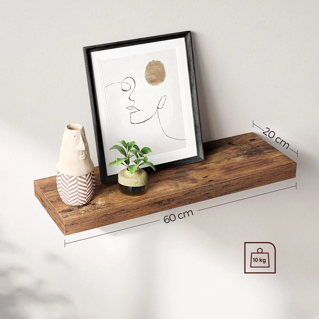 Mensola da parete Valora SHELF 60CM in stile rustico marrone per soggiorno