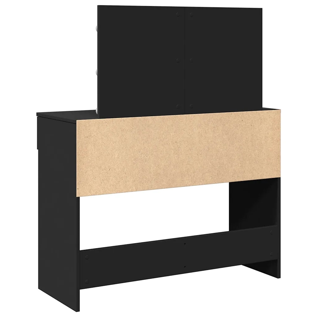Toeletta | Tavolo da Trucco con LED Nero 100x40x120 cm