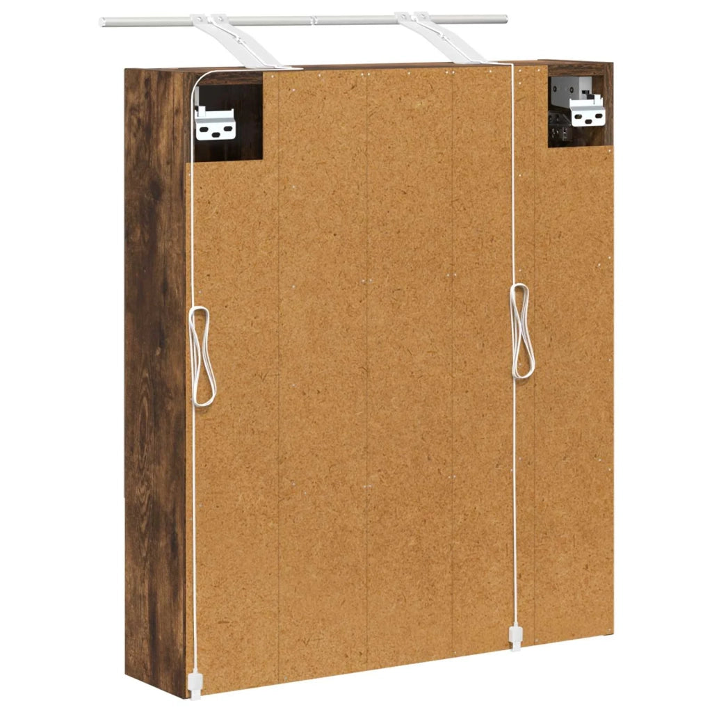 Mobiletto per specchio da bagno Rovere fumé 60 x 14.5 x 70 cm 889195