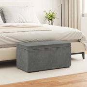 Pouf Grigio scuro Velluto e Legno Ingegnerizzato
