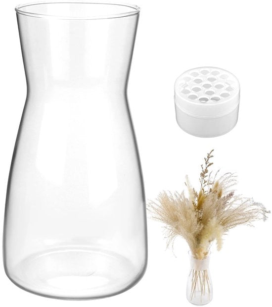 Vaso di fiori Vasi di vetro Vaso di vetro trasparente per decorazione di tavolo Vasi decorativi trasparenti per pampasgras Tulipani Rose decorazione per camera da letto Camera da soggiorno Ufficio