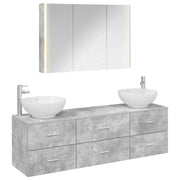 Set di mobili per il bagno 4 pcs Grigio Cemento 3406946