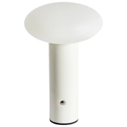 Lampada da tavolo in ferro con luce LED senza fili fungo bianco stile moderno