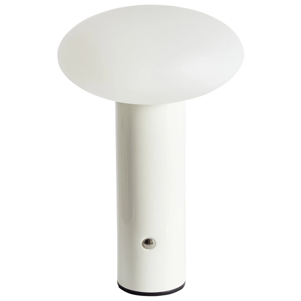 Lampada da tavolo in ferro con luce LED senza fili fungo bianco stile moderno