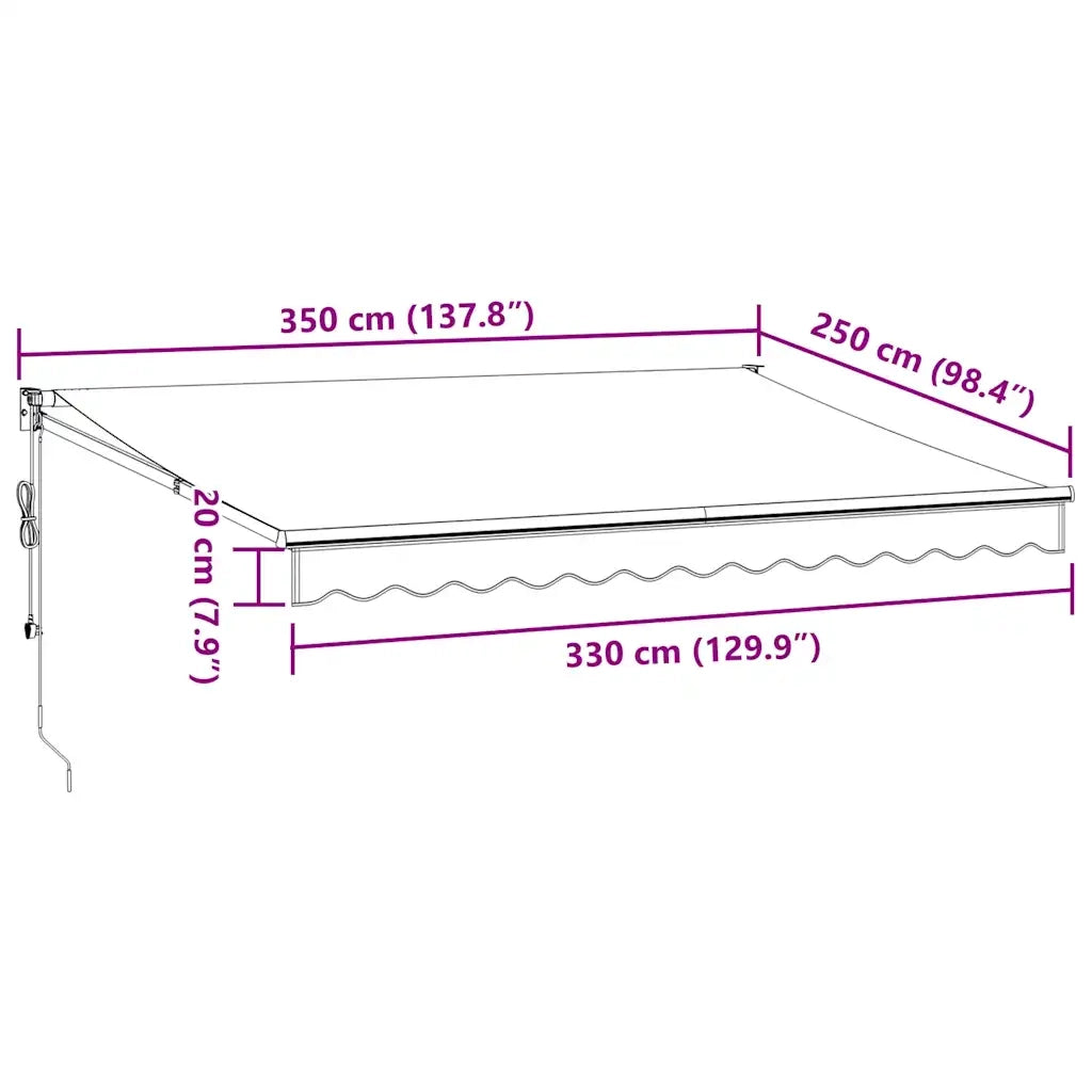 Tenda da Sole Retrattile Automatica Marrone 350x250 cm