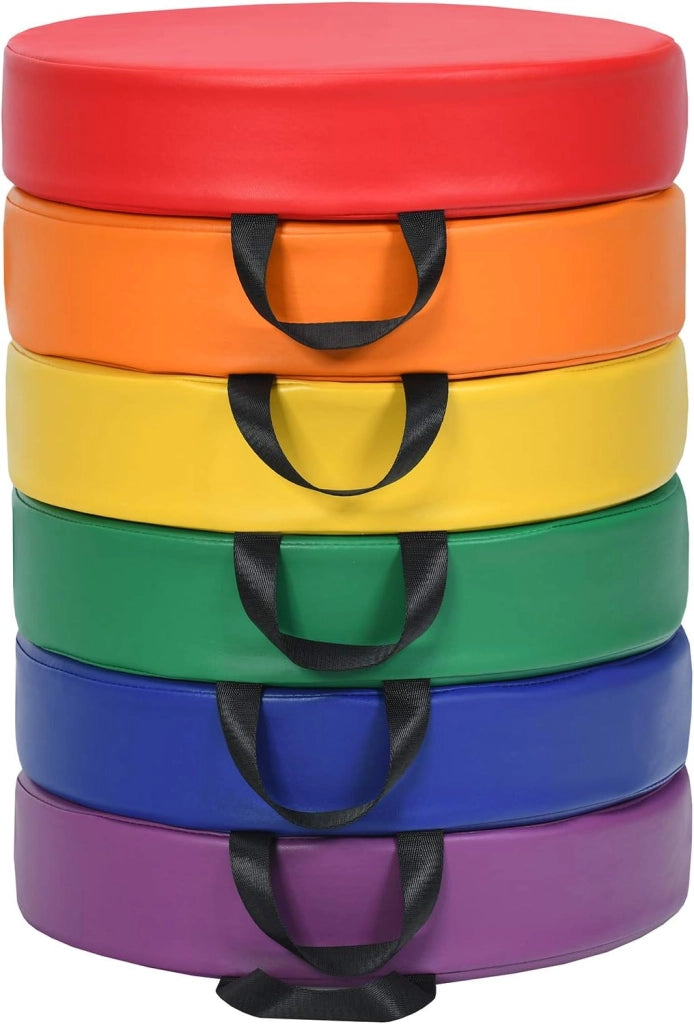 Tappeto per Bambini 6 Pezzi, Tappeto da Terra Cuscino Yoga Meditazione, per Camera da Letto e Salotto, Moderno 38x38x8cm