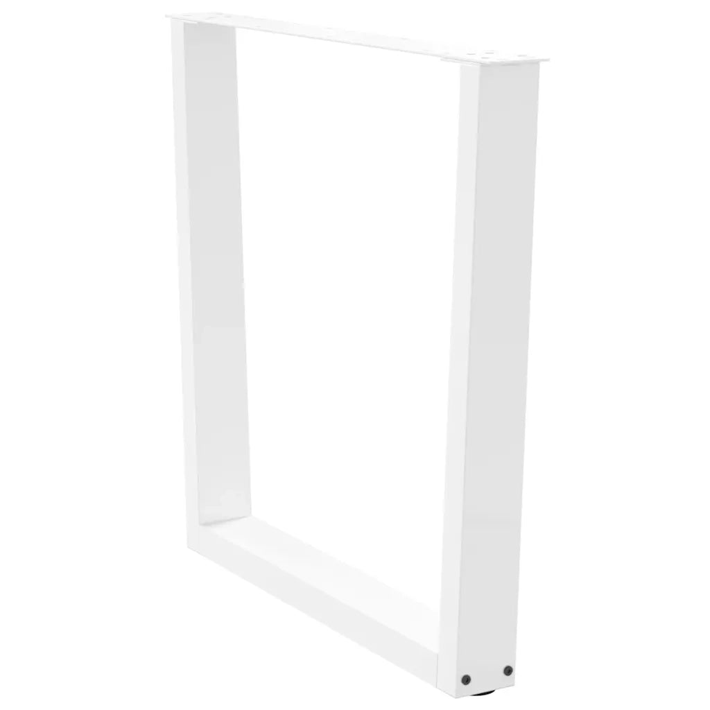Gambe per tavolo da pranzo a forma di V 3 pz bianche 80x(72-73,3) cm in acciaio