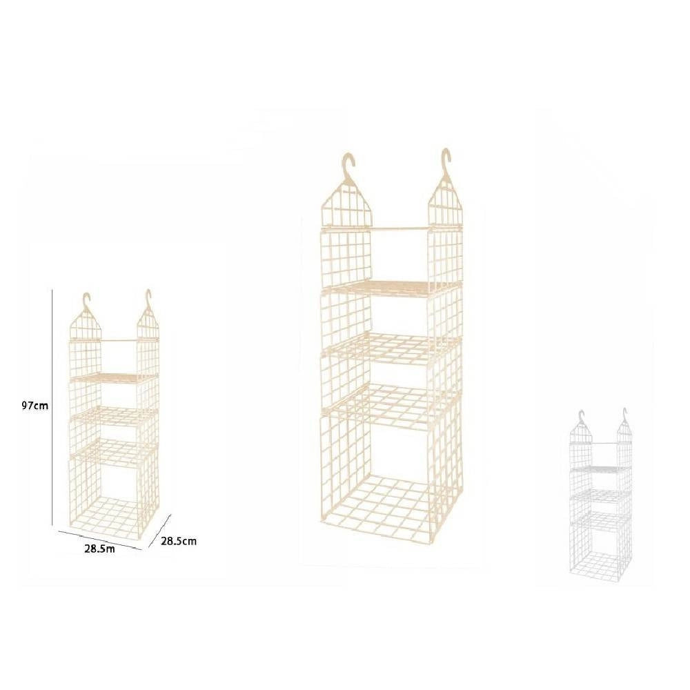 Trade Shop - Organizer Per Armadi 5 Ripiani Con Ganci Grucce Salvaspazio 97 X 29 X 29cm 70947 -