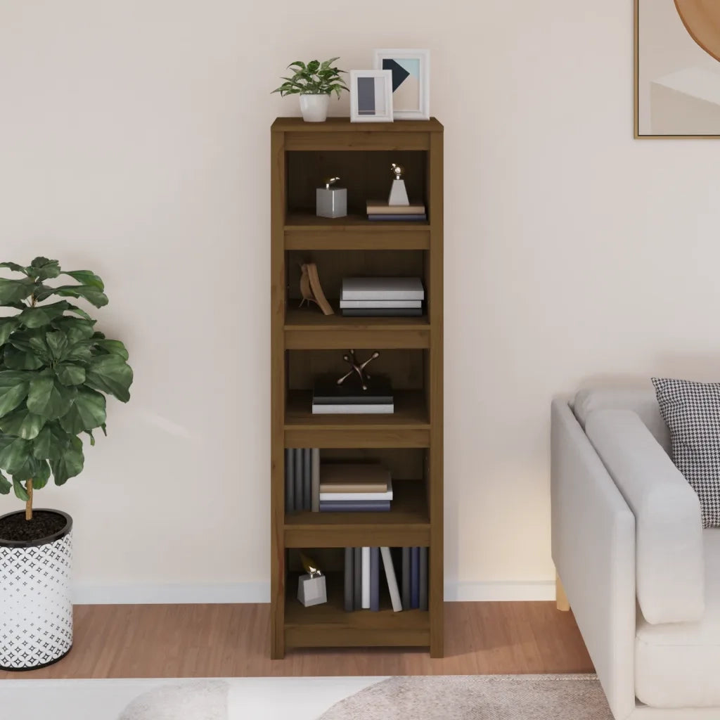 Libreria Marrone Ambra 50x35x154 cm in Legno Massello di Pino 821717