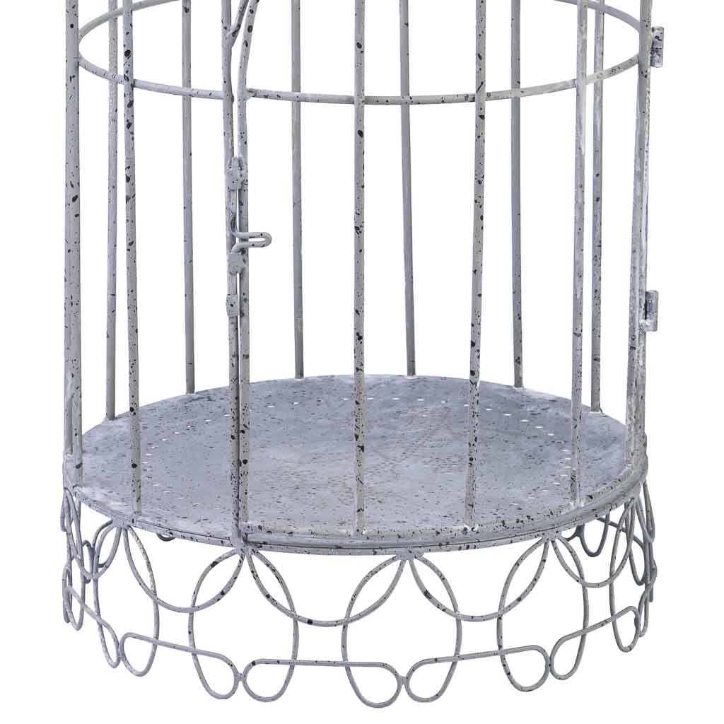 Gabbia decorativa in metallo grigio 28,58x28,58x81,28h cm