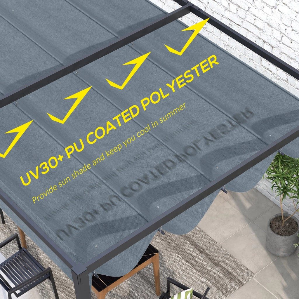 Telo di Ricambio per Pergola da Giardino 286x245 cm in Poliestere Grigio Scuro