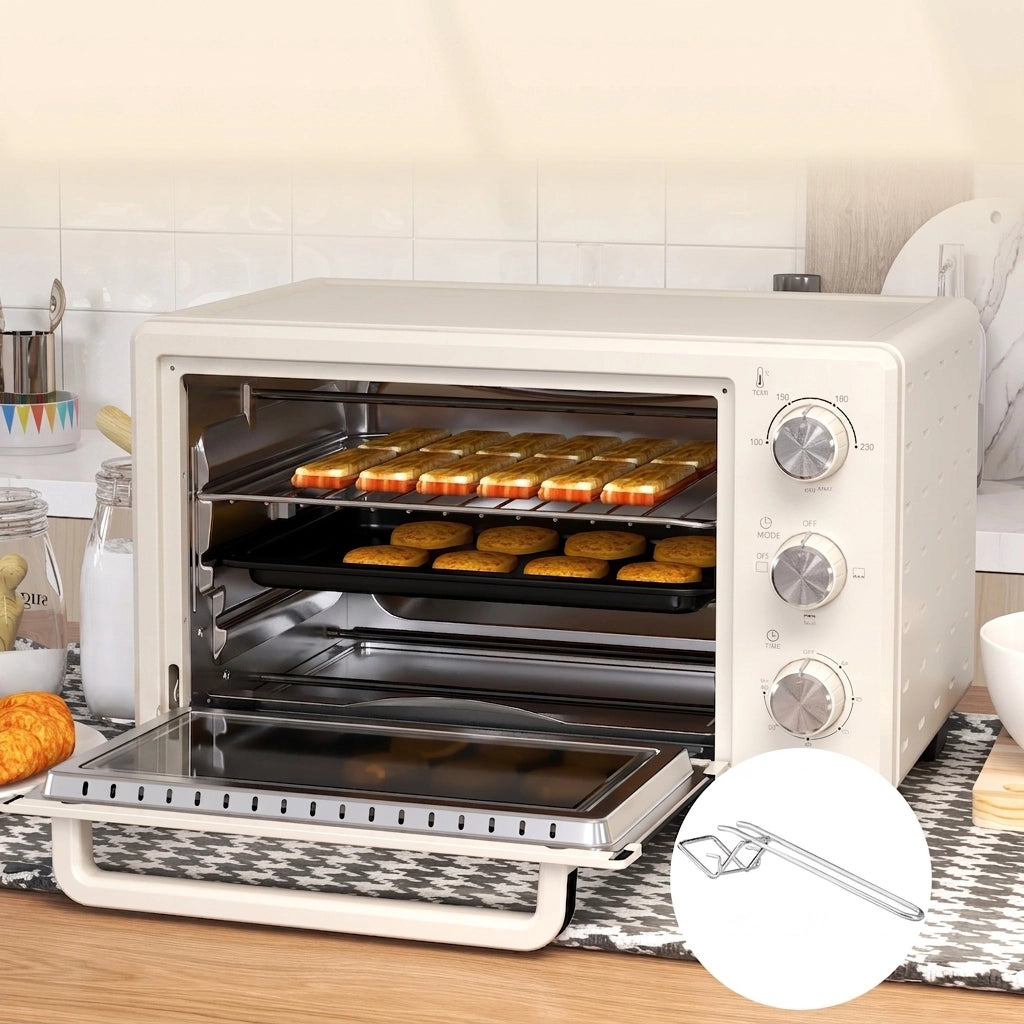 Mini Forno Elettrico 21 L 1400 W con Girarrosto; 3 Modalità e Temperatura Regolabile 100-230°C