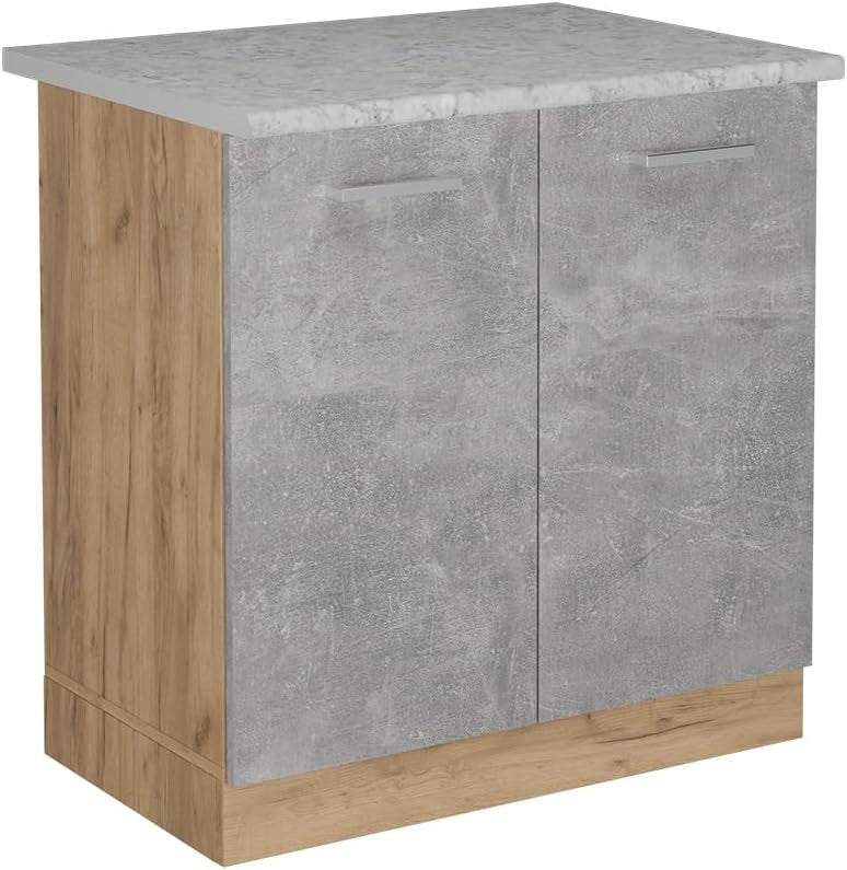 Mobile lavello cucina R-Line, Calcestruzzo, 80 cm PL Marmo