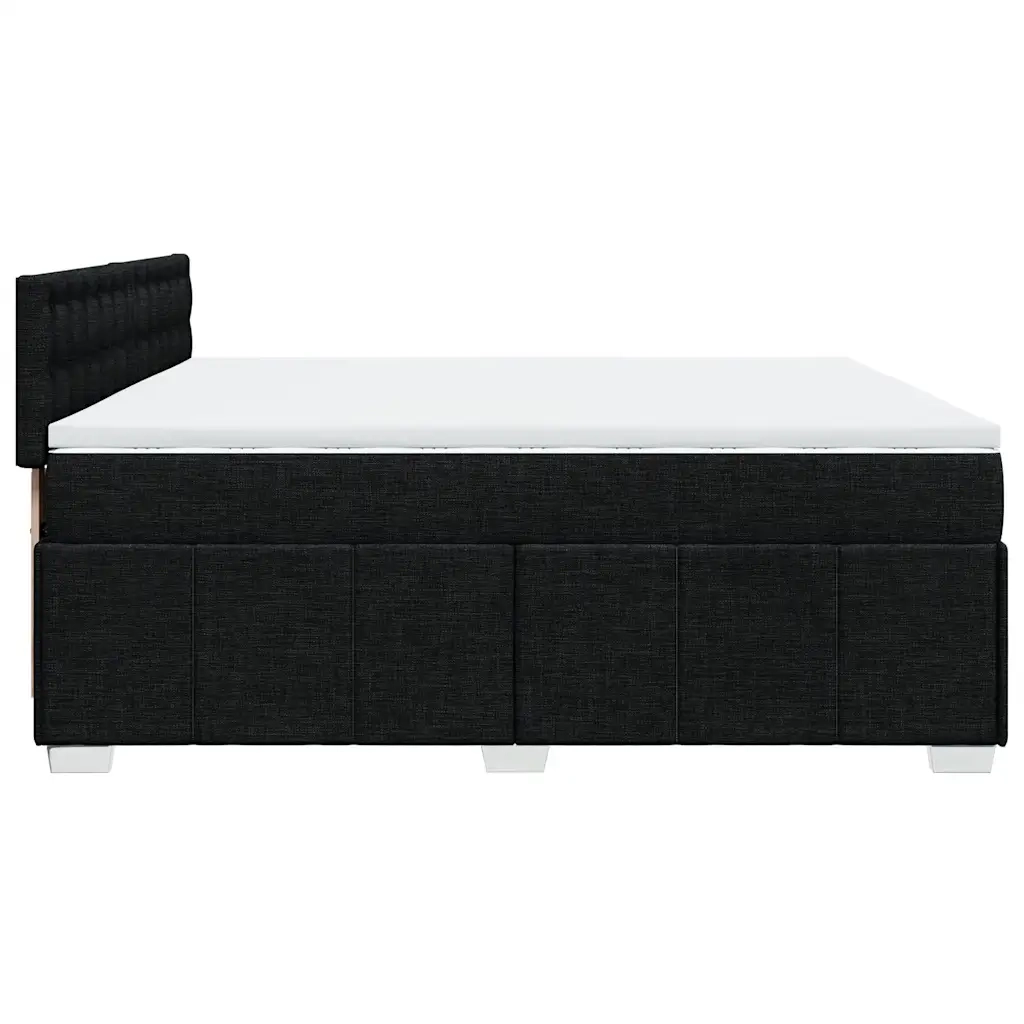 Giroletto a Molle con Materasso Nero 200x200 cm in Tessuto 3287191