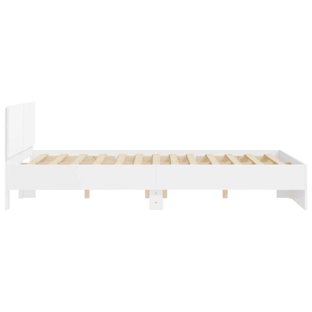 Giroletto con Testiera-Struttura letto con testiera Bianco 140x200 cm