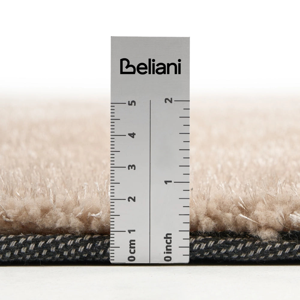 Tappeto in poliestere a pelo lungo tuftato a macchina 200 x 200 cm beige sabbia stile moderno