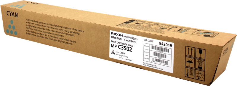 ORIGINAL Ricoh toner ciano 842019 MP C3502C ~18000 Seiten MPC 3502c