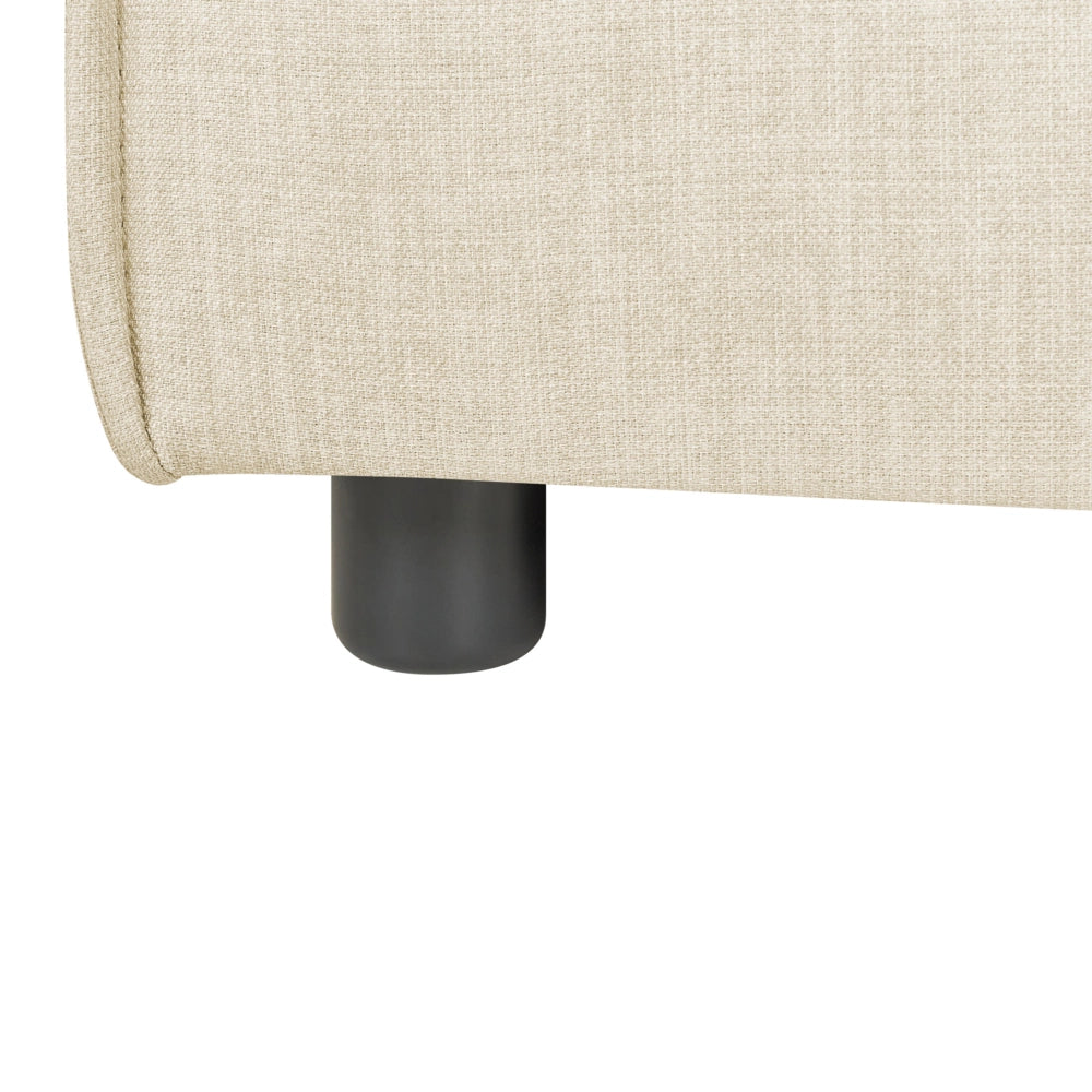 Poltrona modulare 1 posto rivestimento lino beige e gambe nere soggiorno stile moderno