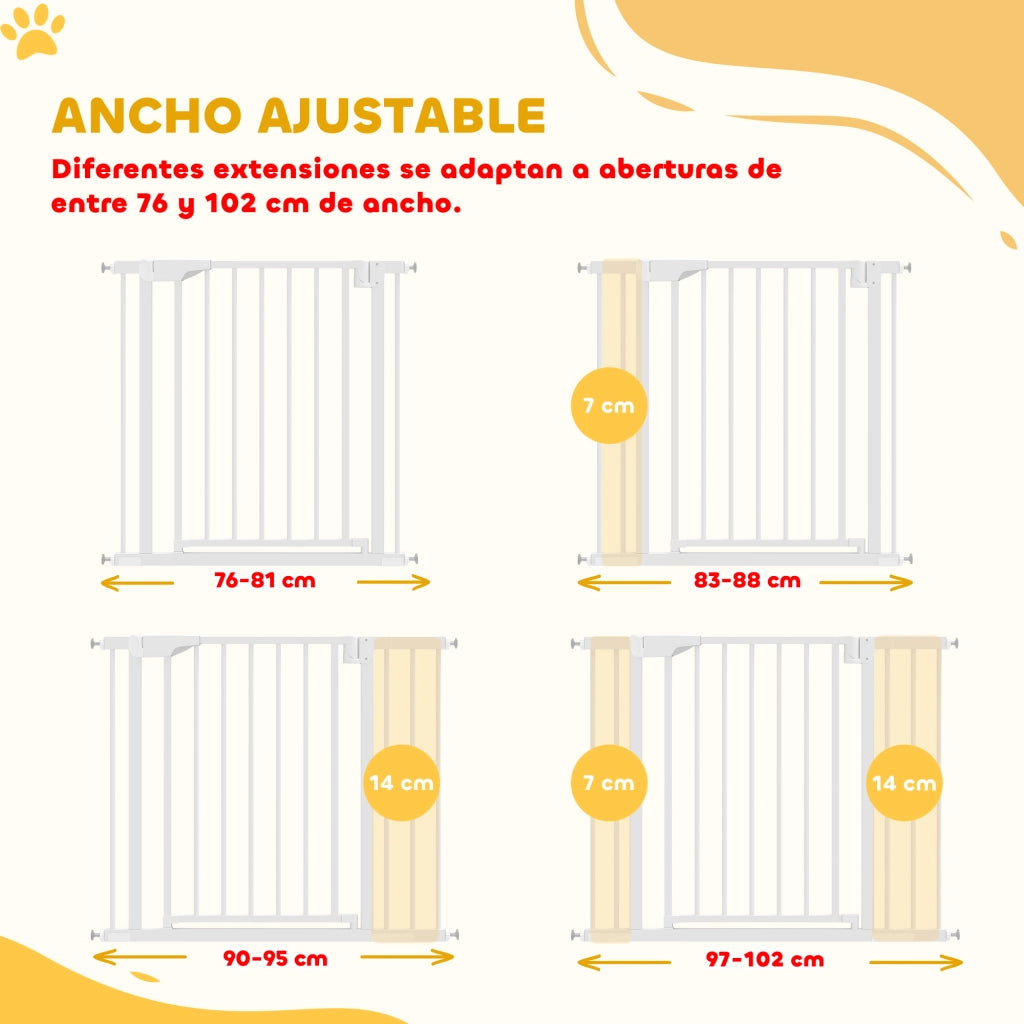 Barriera di sicurezza per bambini e cani ¨C zephmum ¨C Bianco 76-102 cm