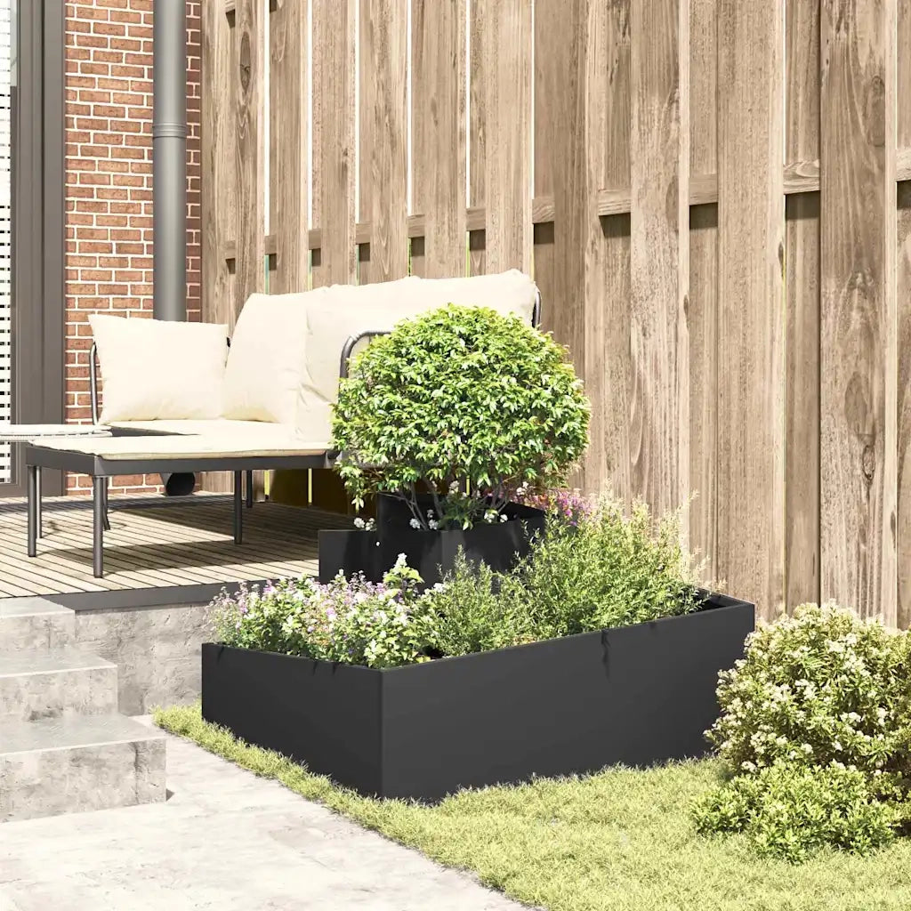 Vaso da giardino Nero 80 x 80 x 50 cm Acciaio laminato a freddo 873578