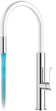 Rubinetto lavello canna bianca con dispositivo led - serie kitchen white spout colour