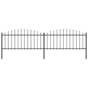 Recinzione Giardino Punta a Lancia (0,5-0,75)x3,4m Acciaio Nera 277704