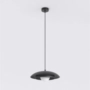 Lampada a sospensione SKIN in acciaio nero con diffusore sferico