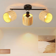 ZMH Faretto da soffitto a 3 luci E14 Nero Naturale Lampada da soffitto Carta Soggiorno