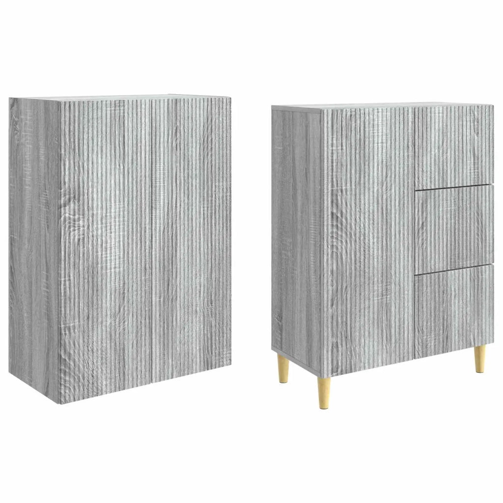 Set di armadi 2 pcs Sonoma grigio 66 x 34,5 x 90 cm