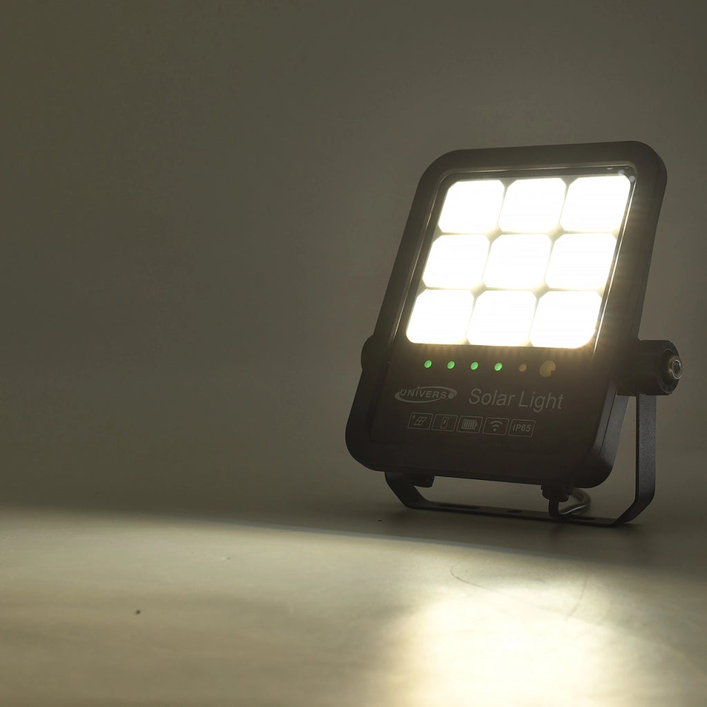FARETTO LED SOLARE 100W CON CCT SWITCH 3 TEMPERATURE COLORE - ILLUMINAZIONE ESTERNA AD ENERGIA SOLARE IP65 BATTERIA 12H