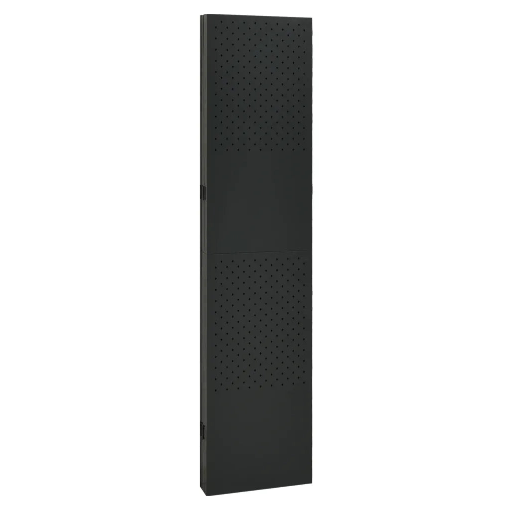 Paravento a 5 Pannelli Nero 200x180 cm in Acciaio 335901