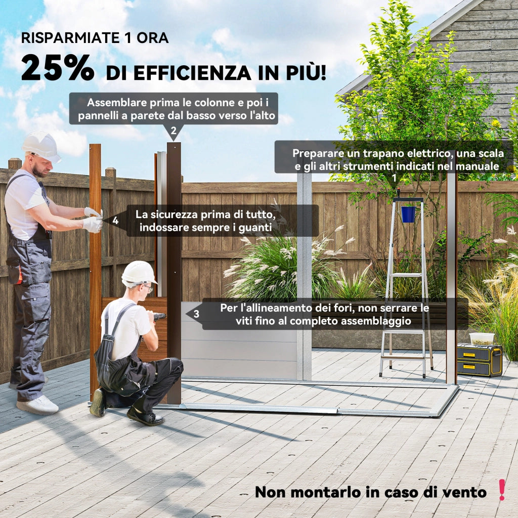 Casetta da Giardino ¨C Zephmum ¨C Acciaio Effetto Legno Marrone 236x196x208 cm