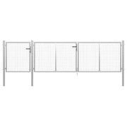 Cancello per Giardino in Acciaio 400x100cm Argento cod mxl 56389