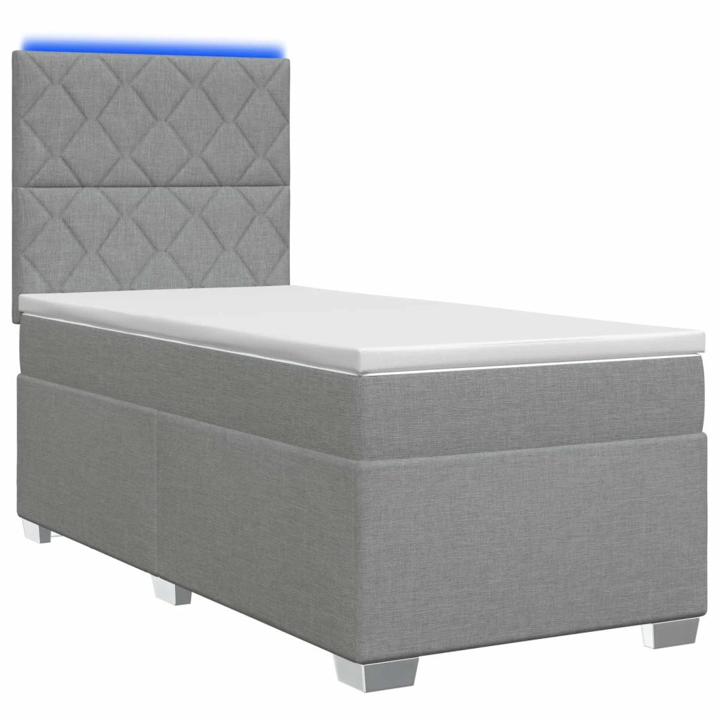 Letto box spring con materasso Grigio Chiaro 80 x 200 cm 3454747