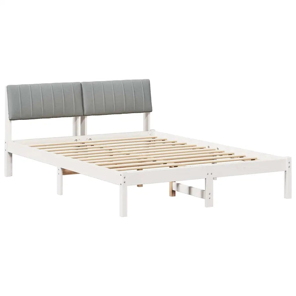 Struttura del letto-Giroletto-Rete del Letto Bianco e grigio chiaro 135 x 190 cm 534670