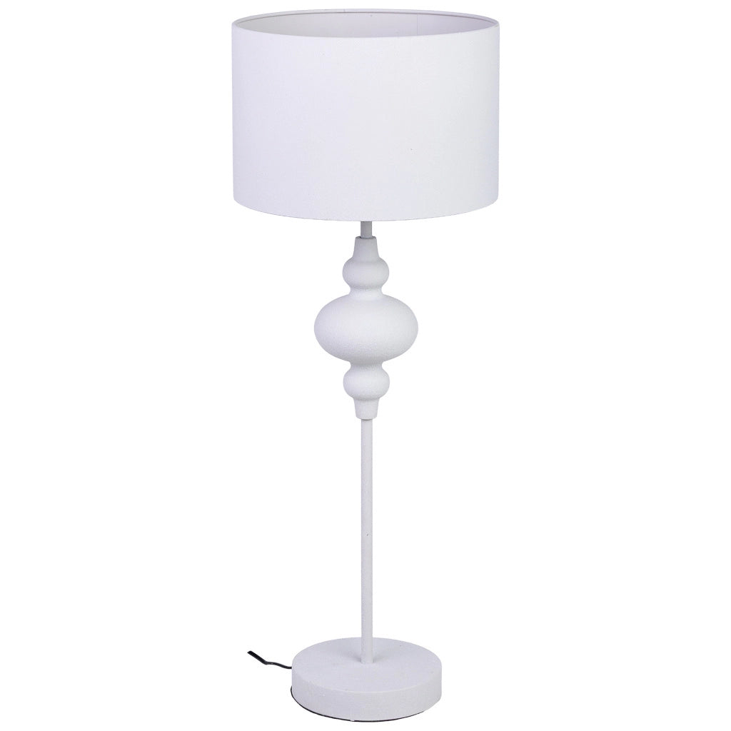 Lampada da tavolo in metallo bianco 30x30x80h cm