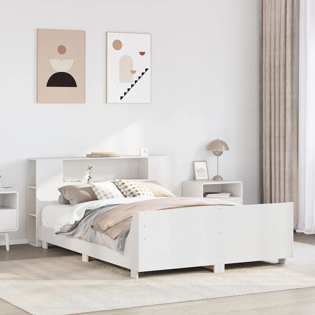 Letto senza Materasso Bianco 120x190 cm Legno Massello di Pino 3323663