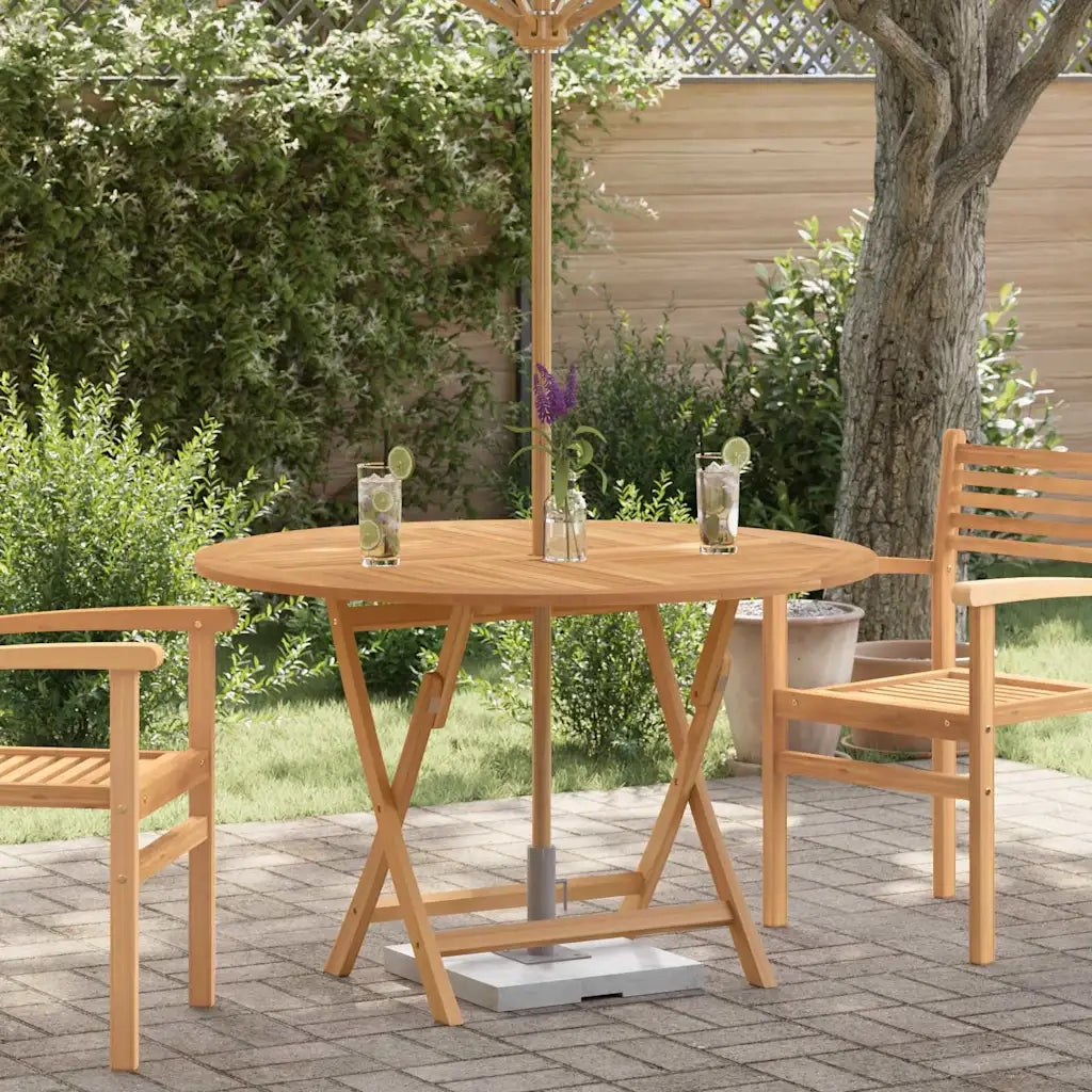 Tavolo da Giardino Pieghevole Ø110x75 cm Legno Massello di Teak 362618