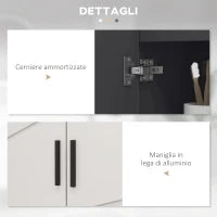 kleankin Mobile Sottolavabo Bagno in Legno con Armadietto 2 Ante, 60x30x60cm, Grigio
