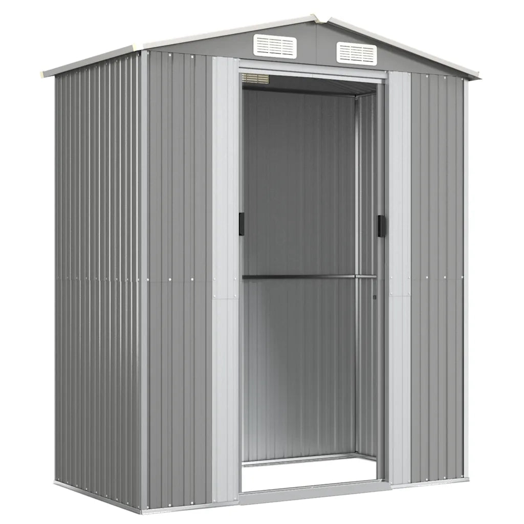Capanno da Giardino Grigio Chiaro 192x108x223cm Acciaio Zincato 319269
